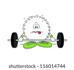 outlined weight lifter comics character