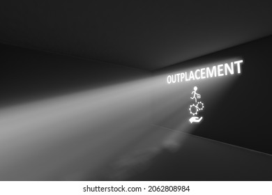 OUTPLACEMENT rays volume light concept 3d illustration