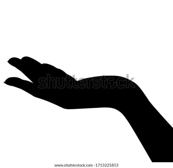 Outstretched Left Womans Hand Side Palm Stock Illustration