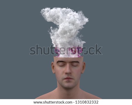 overheating artificial intelligence, 3d illustration