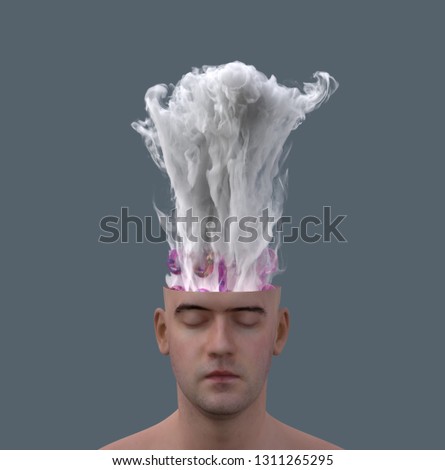 overheating artificial intelligence, 3d illustration