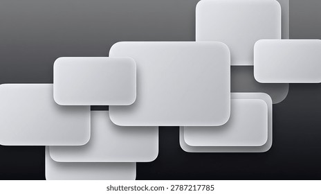 Overlapping gray rectangles on a dark background
