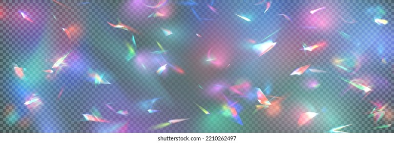 Overlay Rainbow Effect, Prism Crystal Light Refraction. Realistic Diamond Reflection, Rainbow Light Optical Effect Colorful Collection, Bright Spectrum Glow Rays. Lens Flare, Glass, Jewelry Or Gem