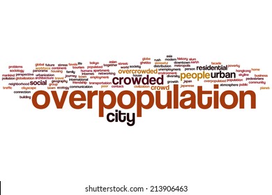 Overpopulation concept word cloud background