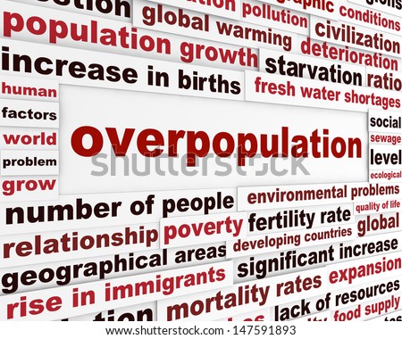 Overpopulation Global Problem Creative Poster Modern Stock Illustration ...