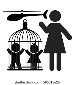 Overprotected Kids. Overprotective Mother Makes Her Children Prisoners