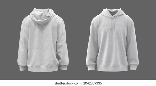 Oversized Hooded Sweatshirt Mockup Print 3d Stock Illustration ...