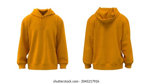 Oversized Hooded Sweatshirt Mockup For Print, 3d Rendering, 3d Illustration