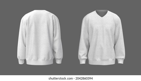 Oversized Sweatshirt Mock Template Front Back Stock Illustration ...