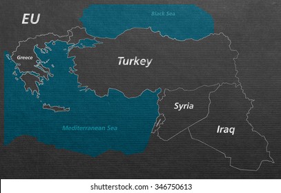 Overview Crisis Map - Turkey Syria Iraq Lebanon Greece EU