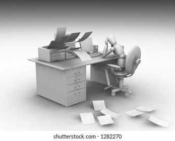 Overworked - 3d render