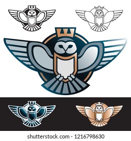 Owl logo outline icon isolated