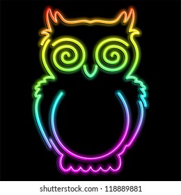 Owl Psychedelic Neon Light