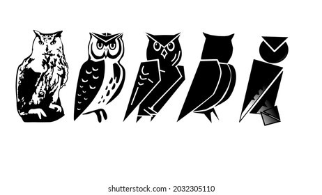 Owl Stylization Types Art Stock Illustration 2032305110 | Shutterstock