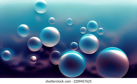 Oxygen Bubbles. Healthy And Fresh Water. They Break Out From The Bottom.