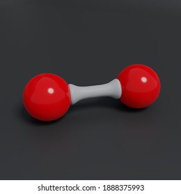 Oxygen O2 Molecule 3d Render