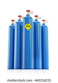 Oxygen Tanks Isolated On White Background Stock Illustration 465216215