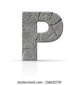 P  Letter Cracked Cement Texture