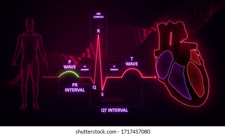 P Wave In ECG Signaling 3d Illustration