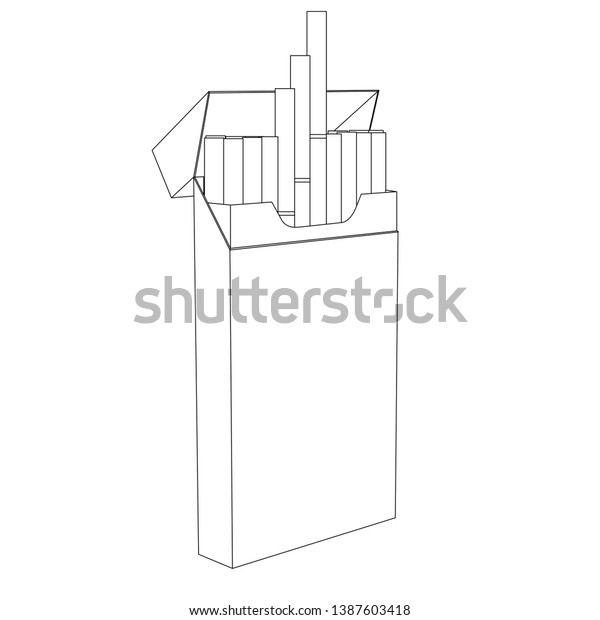 Pack Cigarettes Outline Drawing Illustration Isolated Stock ...