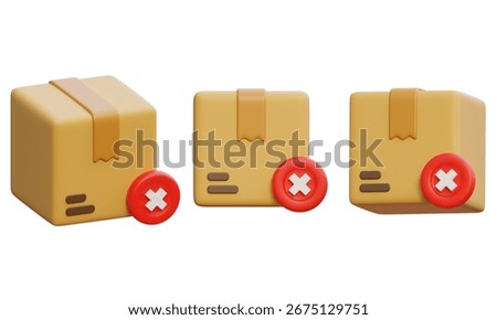 Package Box with prohibited 3D Icon graphic
