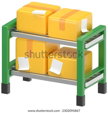 Package rack icon in minimal 3d style