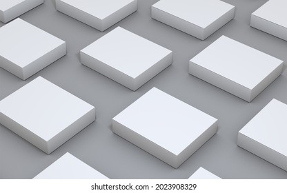 Packaging boxes stacked in grid 3D illustration 3D rendering