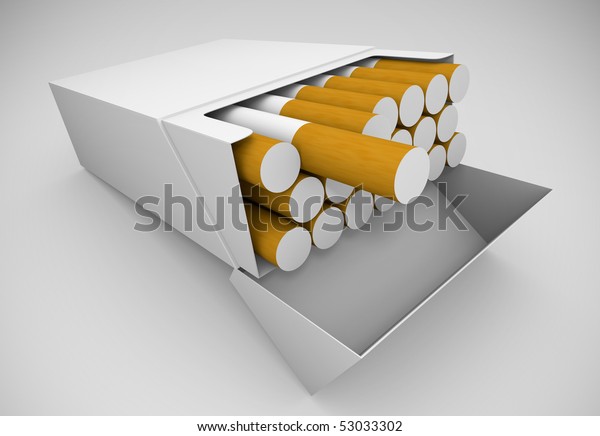 たばこ一箱 3dレンダリングイメージ のイラスト素材
