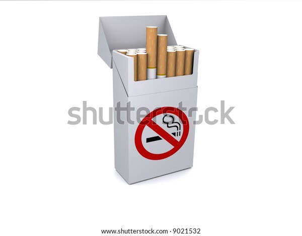 Packet Cigarettes No Smoking Symbol Printed Stock Illustration 9021532