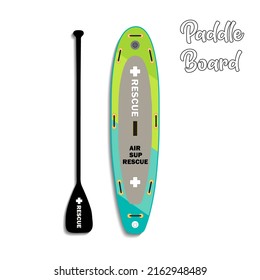 Paddle board colored with paddle raster