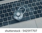 Padlock on Keyboard computer security concept