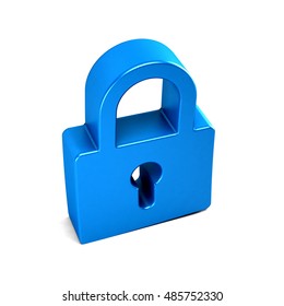 Padlock security device. 3D rendering illustration