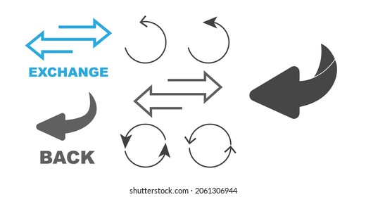 Page Turn Or Back Arrow Flat Set