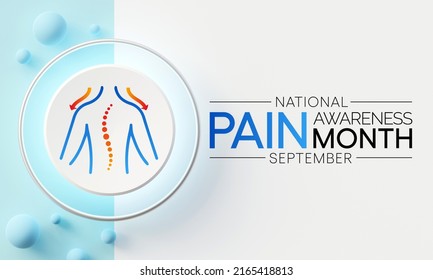 Pain awareness month is observed every year in September, to raise public awareness of issues in the area of pain and pain management. 3D Rendering - Powered by Shutterstock