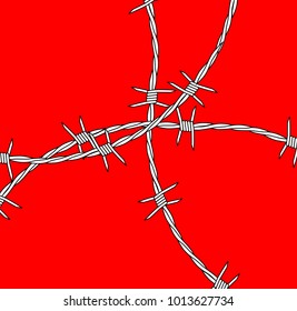 Pain Centre Indicated By Knot Barbed Stock Illustration 1013627734 ...