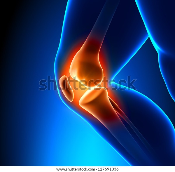 Painful Knee Closeup Anatomy Concept Stock Illustration 127691036