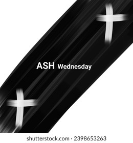 Paint back oblique with crucifix and ash Wednesday text - Powered by Shutterstock