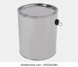 Paint can isolated on grey background. 3d rendering - illustration