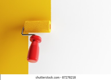 Paint Roller 3d Render