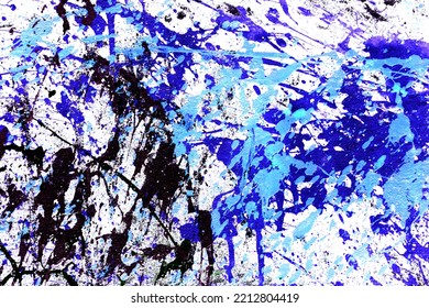 Paint Splash Texture. Graffiti Background. Spray Pattern. Black Paint Blob Pattern. Blue And Black Paint Leak Background. Purple Grunge Stains On Concrete. Paint Splatter Texture.	