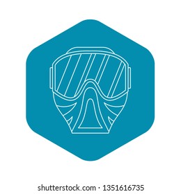 Paintball Mask Icon In Outline Style On A White Background Illustration