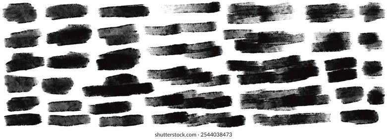 Paintbrush set, brush strokes templates. Grunge design elements for social media. Rectangle text boxes or speech bubbles. Dirty distress texture banners for social networks story and posts. - Powered by Shutterstock