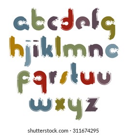 Painted Alphabet Letters Set Handdrawn Colorful Stock Illustration ...