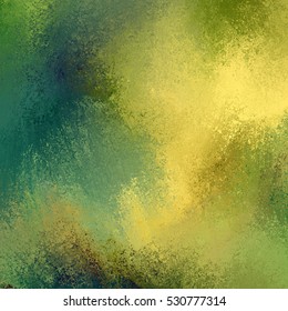 Painted Background In Gold Blue Green And Brown With Messy Sponged Grunge Texture