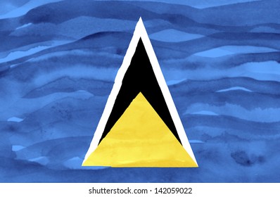 Painted flag of St Lucia