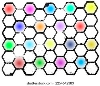 Painted and gradients different colors texture an old stone hexagonal tile and damage   rough grains  Abstract distressed uneven gradient background from geometric shapes  