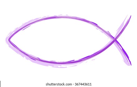 Painted Purple Ichthys Symbol