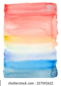 Painted Red White And Blue Watercolor Background