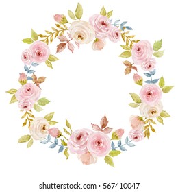 Painted Watercolor Composition Flowers Pastel Colors Stock Illustration ...