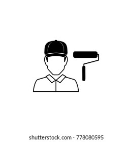 Painter worker avatar icon. Characters of professions Icon. Premium quality graphic design. Signs, symbols collection, simple icon for websites, web design, mobile app on white background